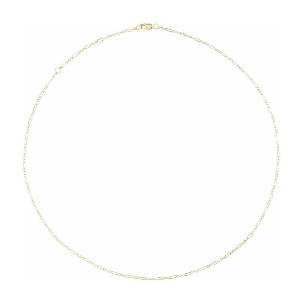 1/20 14K Yellow Gold Filled 1.8mm Adj. Figaro Chain Necklace, 16-18 In - Picture 2 of 5